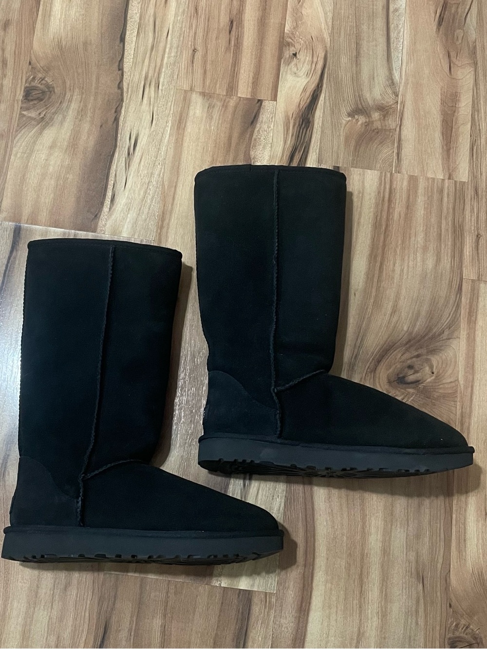 UGG Classic Tall II Black Twinface Shearling Mid Calf Boots Women's 10